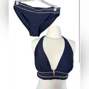 Size XL navy two piece bikini.